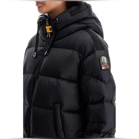 New PARAJUMPERS Short Puffers Tilly Hooded Down Jacket in Black Size Medium - Picture 8 of 17